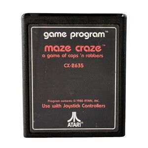 Atari 2600 Maze Craze: A Game of Cops 'n Robbers Vintage 1980 Game Cartridge